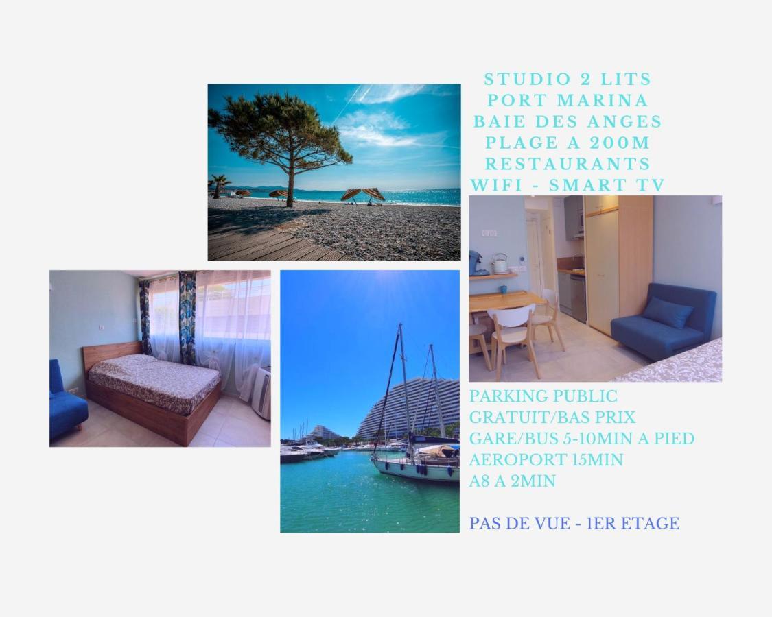 Studio Confort, Plages Proche, Wifi, 2 Lits - Fame Marina Baie Des Anges Villeneuve-Loubet Bagian luar foto